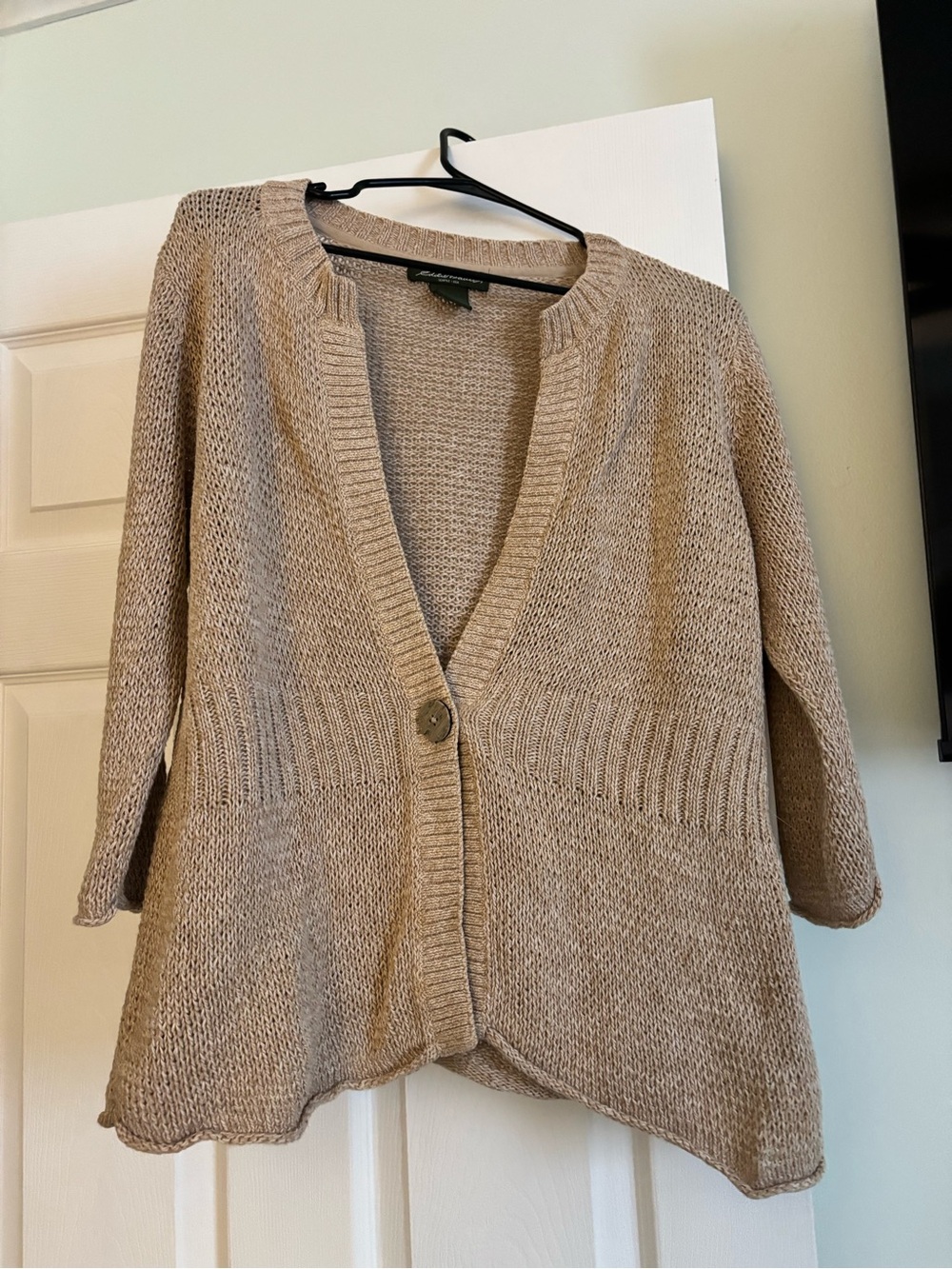 Eddie Bauer Open Front Knit Cardigan Brown XL